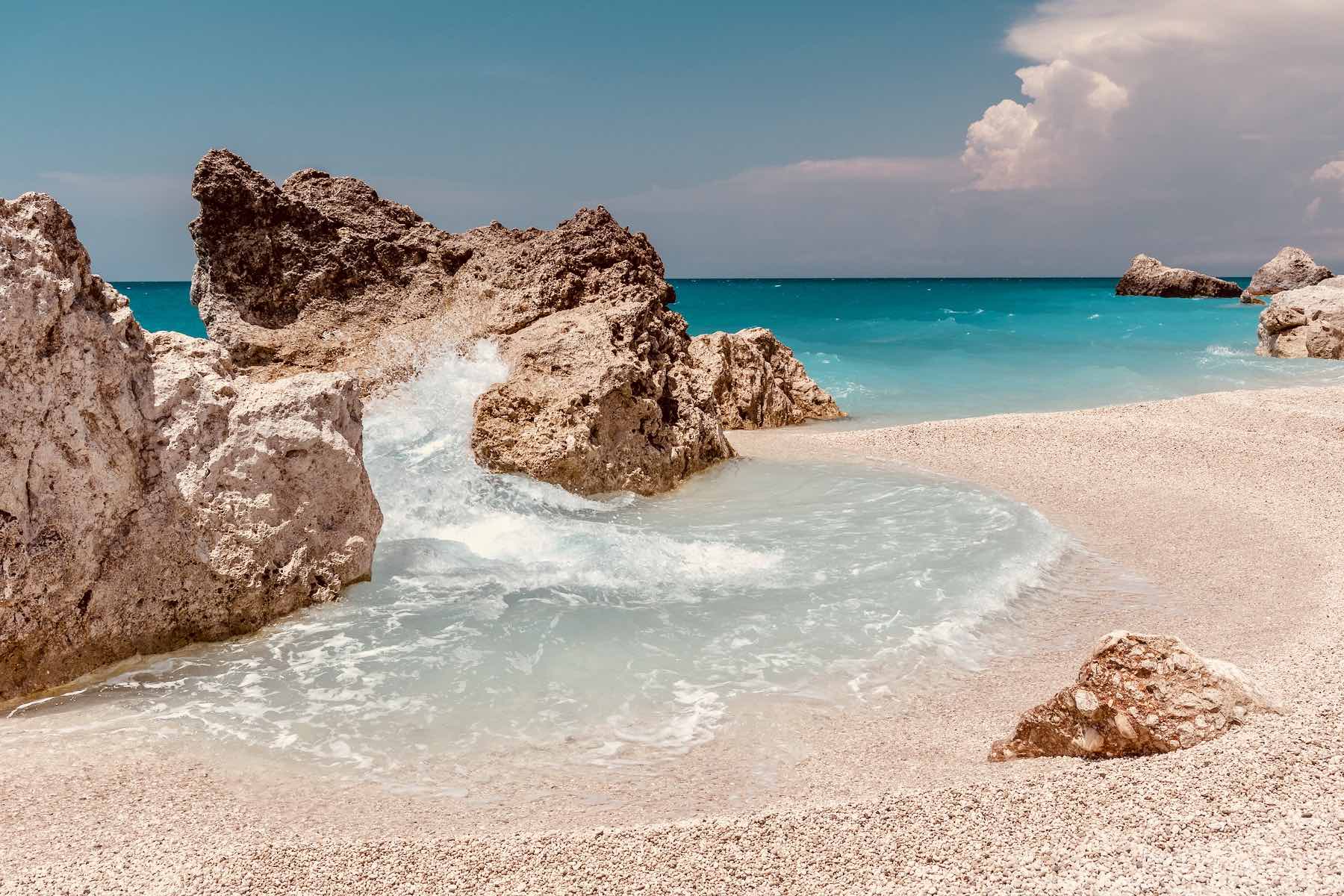 Rocks on the beach of Megali Petra